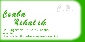 csaba mihalik business card